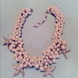 Pearl and rhinestone starfish necklace.